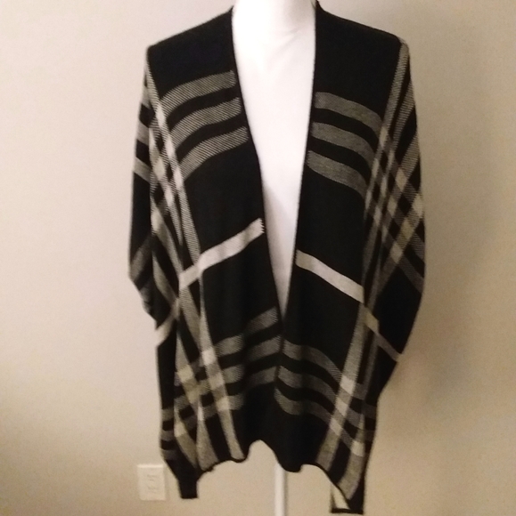 ABS Lutely Sweaters - ABS Lutely Black/Grey Waterfall/Poncho Sweater